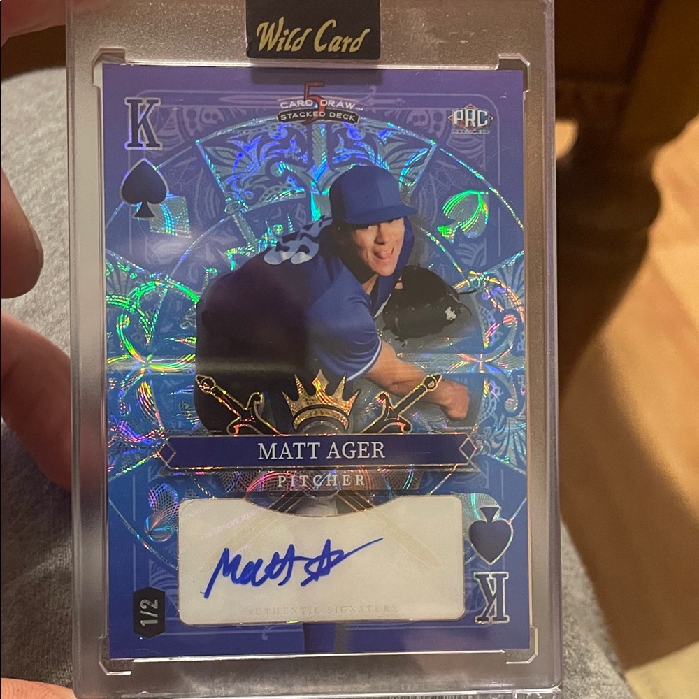 1 Of 2 Wild Card Matt Ager autograph rookie.  Mint condition.